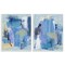 Stupell Industries Blue Abstract with Yellow 2pc Framed Giclee Wall Art Set Design by Melissa Wang